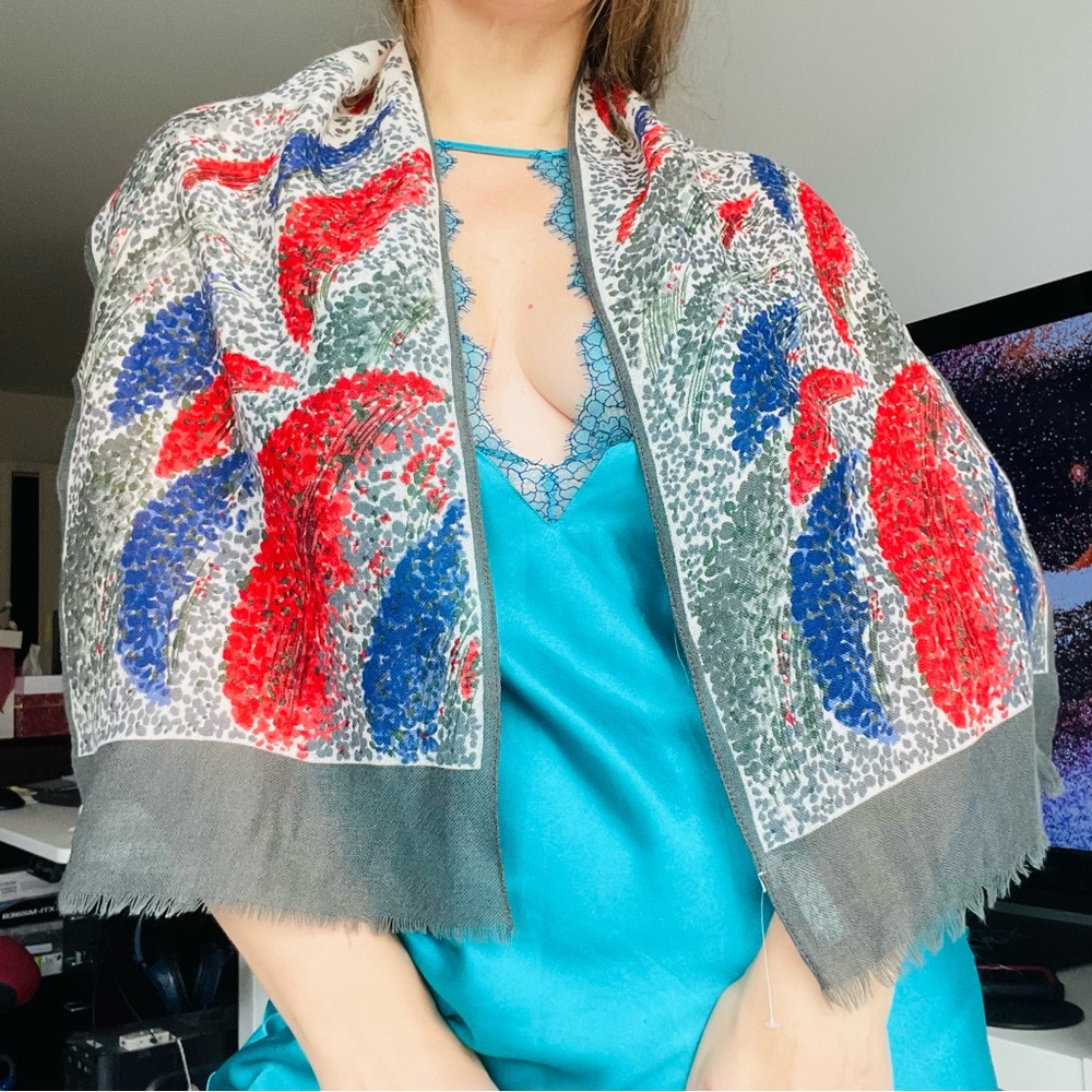 11x52" LIBERTY OF LONDON WOOL SCARF SHAWL